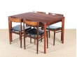 Table de repas scandinave en palissandre 4/8 pers.