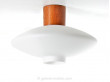 Scandinavian ceiling lamp in teak and opal glass