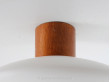 Scandinavian ceiling lamp in teak and opal glass