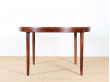 Scandinavian round dining table in rosewood 6/10 seats.