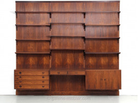 Mid century modern danish wall system in Rio rosewood