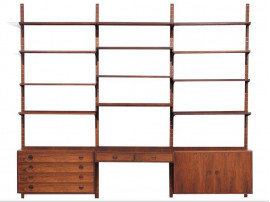Mid century modern danish wall system in Rio rosewood