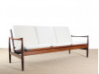 Banquette scandinave en palissandre de Rio 3pl.