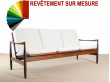 Banquette scandinave en palissandre de Rio 3pl.