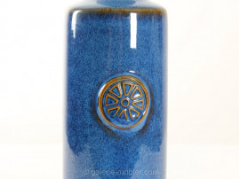 Scandinavian ceramic vase, blue and bronze Northern lights 