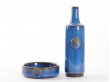 Scandinavian ceramic vase, blue and bronze Northern lights 