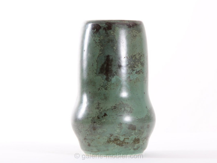 Scandinavian ceramics : vase in bronze green