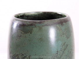 Scandinavian ceramics : vase in bronze green