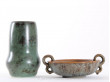 Scandinavian ceramics : vase in bronze green