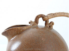 Scandinavian pottery : pitcher with a rattan handle, designed by Arne Bang