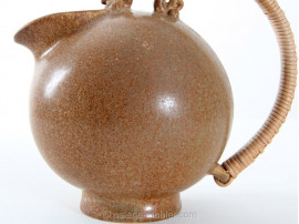 Scandinavian pottery : pitcher with a rattan handle, designed by Arne Bang