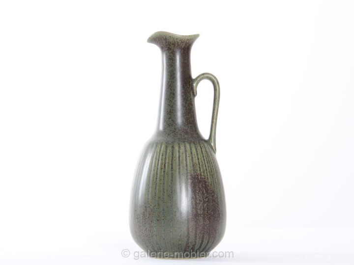 Scandinavian ceramics : pitcher in bronze green, model EWER