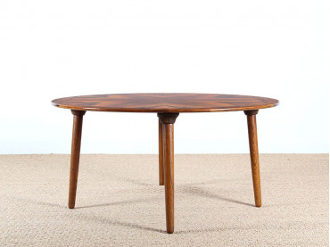 Scandinavian round coffee table in Rio rosewood