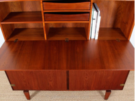 Buffet et secrétaire scandinave double corps en teck