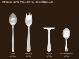 Polished steel salad servers, model Grand Prix