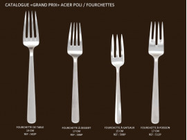 Polished steel salad servers, model Grand Prix