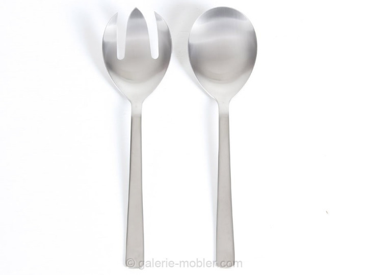 Matt steel salad servers, model Grand Prix