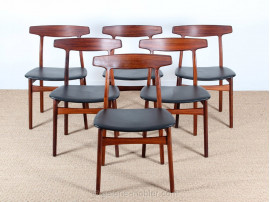 Set of 6 scandinavian chairs in Rio rosewood