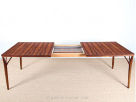 Scandinavian dining table in Rio rosewood 8/12 seats.