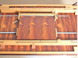 Scandinavian dining table in Rio rosewood 8/12 seats.