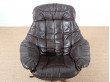 Scandinavian swivel armchair with ottoman, designed by Henry Walther Klein