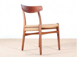 Set of 4 dining chairs in teak and oak, CH 23