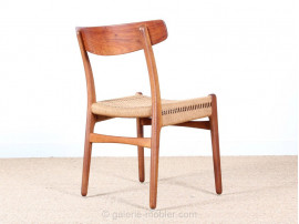Set of 4 dining chairs in teak and oak, CH 23