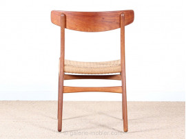 Set of 4 dining chairs in teak and oak, CH 23