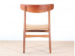 Set of 4 dining chairs in teak and oak, CH 23