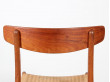 Set of 4 dining chairs in teak and oak, CH 23