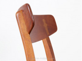 Set of 4 dining chairs in teak and oak, CH 23