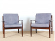 Pair of rosewood armchairs