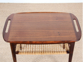 Scandinavian occasional table in Rio rosewood, designed by Johannes Andersen