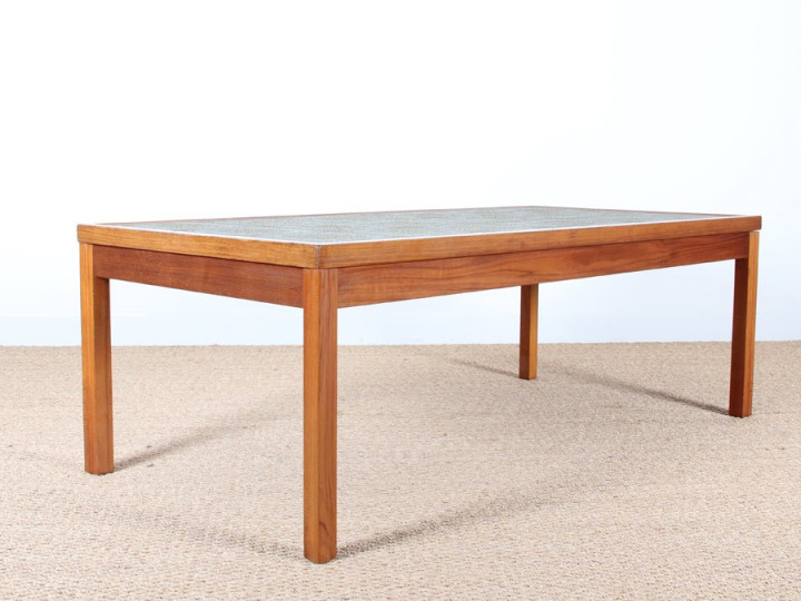 Occasional table in teak and ceramic tiles designed by Gorm Lindum Christensen