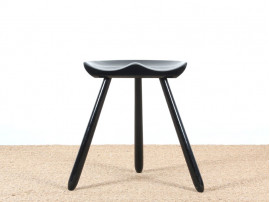 Scandinavian tripod stool, lacquered black