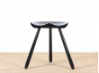 Scandinavian tripod stool, lacquered black