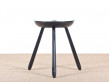 Scandinavian tripod stool, lacquered black