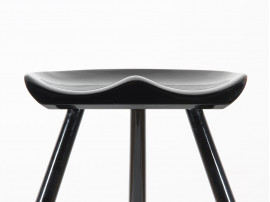 Scandinavian tripod stool, lacquered black