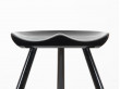 Scandinavian tripod stool, lacquered black