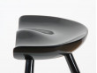 Scandinavian tripod stool, lacquered black