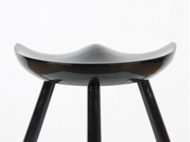 Scandinavian tripod stool, lacquered black