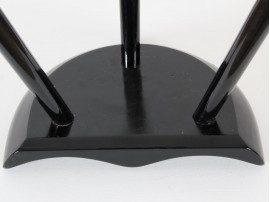 Scandinavian tripod stool, lacquered black