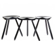 Tabouret scandinave tripode laqué noir