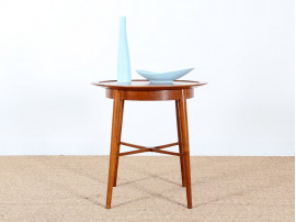 table de lampe scandinave en acajou