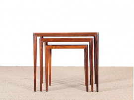 Set of scandinavian nesting tables in rosewood