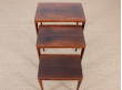 Set of scandinavian nesting tables in rosewood