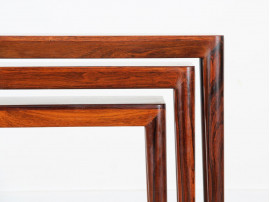 Set of scandinavian nesting tables in rosewood