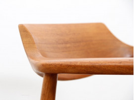 Fauteuil de bureau scandinave en teck et skai noir