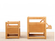 Scandinavian reversable table and chair for children, designed by Kay Bojesen