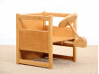 Scandinavian reversable table and chair for children, designed by Kay Bojesen